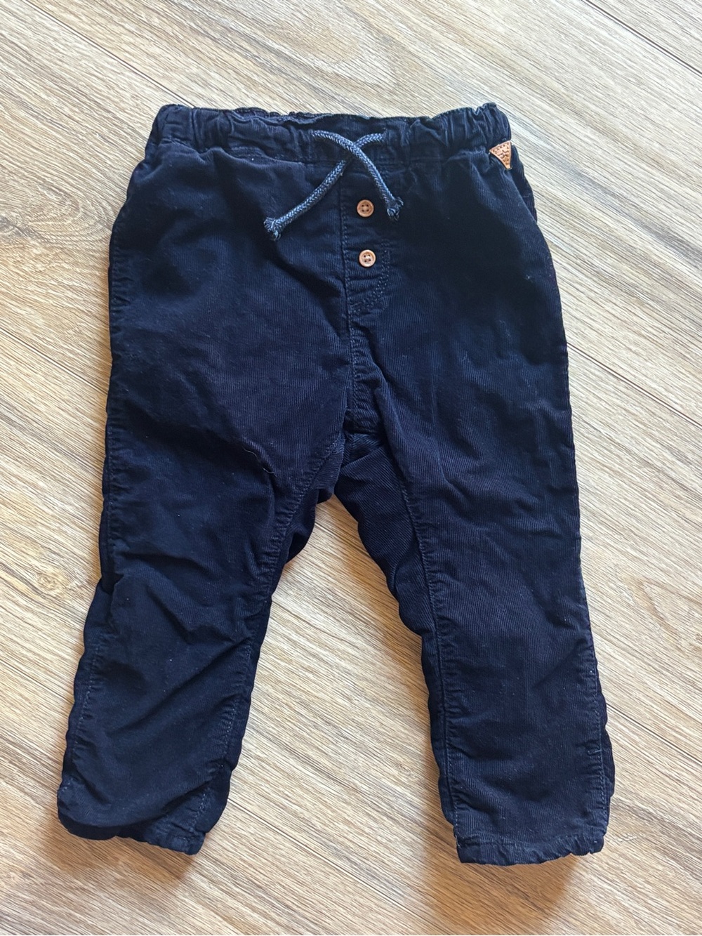 H&M Navy Blue Toddler Corduroy Joggers with Drawstring